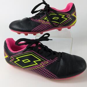 Girls Soccer Cleats Size 3.5 Lotto Forza Elite 3 JR Neon Pink Yellow 80s Bright
